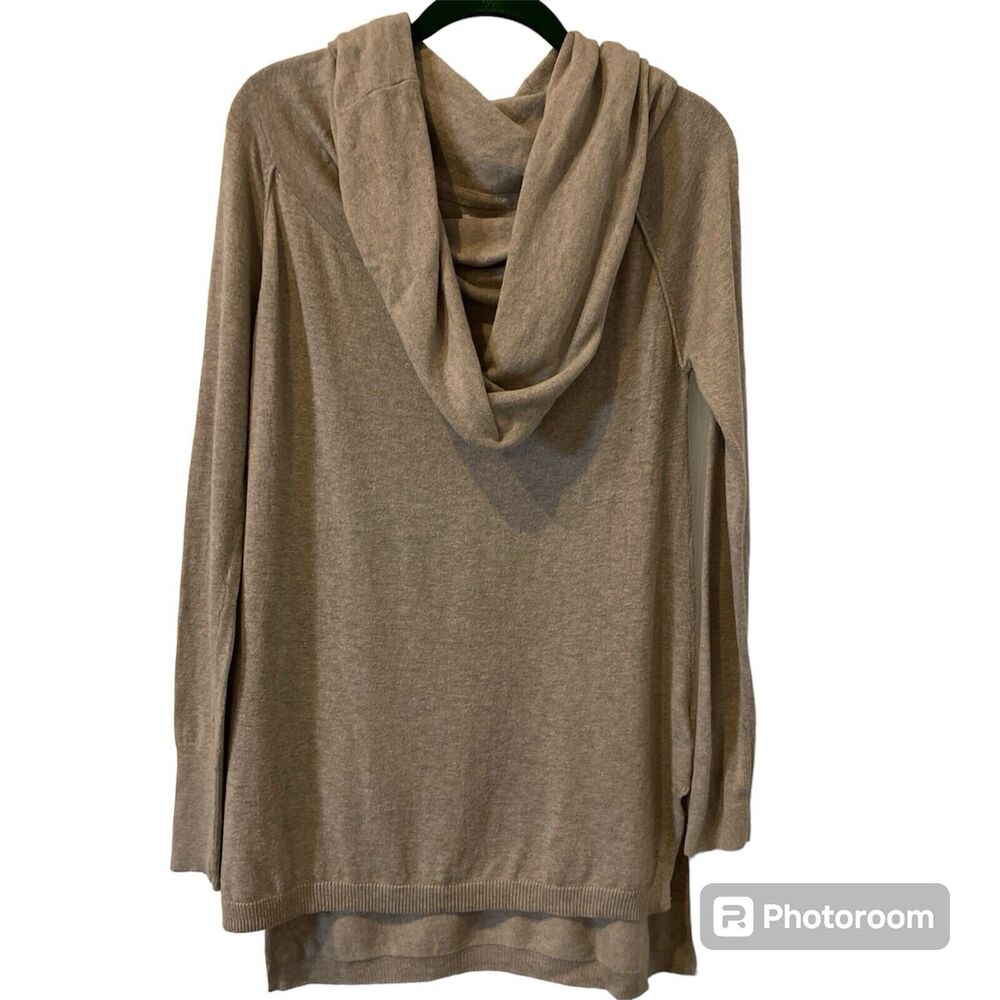 Shrinking Violet Womens M Sweater tan Cowl Neck Off Shoulder